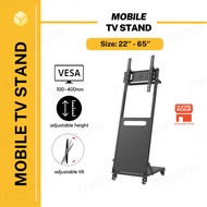 Foldable Digital Signage Stand Bracket TV Mounted Trolley TV Floor Stand With Wheels Mobile TV Cart for TV 22'' - 65''