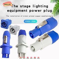 FKILLAONE Powercon Connector, 20A 3 PIN NAC3FCA NAC3FCB AC Male Plug, 3 Pin Male Plug Socket 250V Blue White Stage Light LED Power Cable Plug Stage Light LED Screen