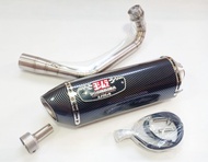 ท่อ XMAX300 ชุดท่อ Xmax300 +ปลายท่อโยชิ R77 สีเคฟล่า