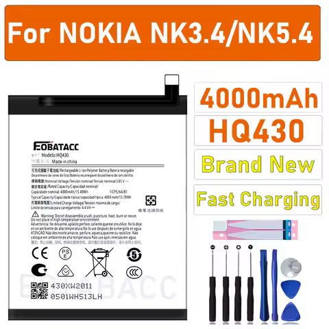 New HQ430 Phone Battery For Nokia 3.4 5.4 TA-1288 TA-1285 TA-1283 TA-1333 TA-1340 TA-1337 TA-1328 TA