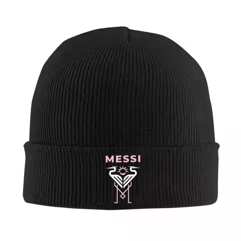 Messi Inter Miami Warm Knitted Cap Fashion Bonnet Hat Autumn Winter Outdoor Beanies Hats for Men Wom