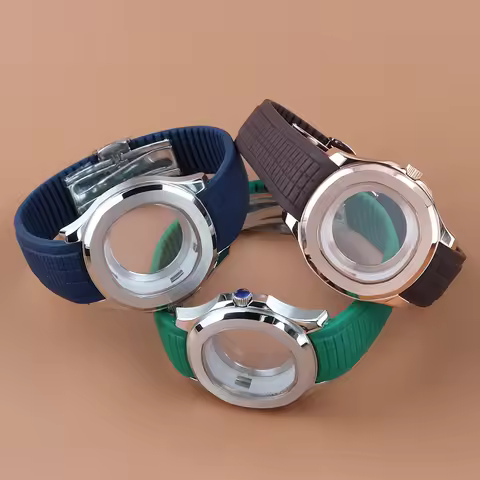 42mm Fit Aquanaut Case NH35 Rubber Strap Waterproof 100m For Nautilus NH35 NH36 NH38 Movement 31.5mm