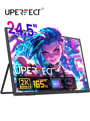 UPERFECT 24.5" 2K Computer Display 165Hz HDMI Monitor 1440P QHD 100% sRGB IPS Screen w/ Kickstand Fo