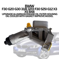 BMW F30 G20 G30 318I 320I F30 525I G12 X3 X5 B48 UPGRADE ALUMINUM ENGINE OIL FILTER HOUSING COOLER G