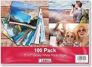 Premium Glossy Photo Paper, 5 x 7 inch, 100 Sheets, 200gsm, by Better Office Products, 5 x 7, 100-Count Pack