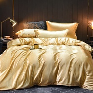Local Seller 4 in 1 / 5 in 1 / 6 in 1 Silk Bedsheet Set With Quilt Cover Silky Bedsheet Set
