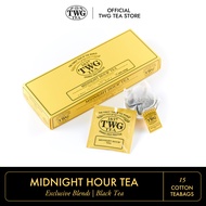 TWG Tea | Midnight Hour Tea, Decaf Black Tea Blend in 15 Hand Sewn Cotton Tea Bags in Giftbox, 37.5g