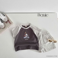 Set bộ cộc tay cho bé trai phong cách hàn quốc áo thun kèm quần Snoopy 1 đến 7 tuổi BERNIE H0924B41