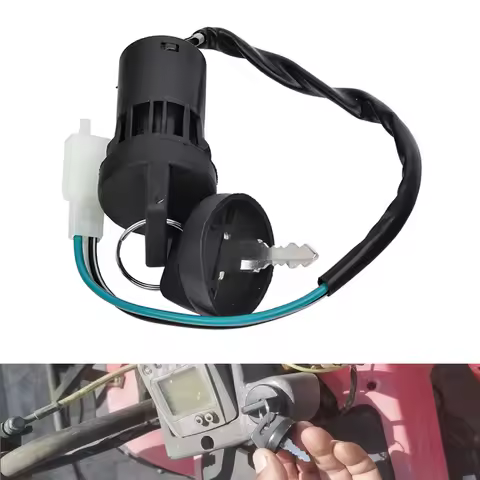 Motorcycle 2-wire Ignition Switch Start Ignition Switch Lock with Key Replacement For Motocross ATV 