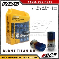 Rays Lug Nuts - 12mm x 1.5mm - 20pcs/set w/ Hex Adaptor // Rays High Performance Racing Nut hyper wh