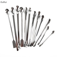 # OuRui # 12Pcs Stainless Steel Lab Spoon Spatula Laboratory Sampling Spoon Mixing Spatula .