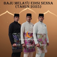 (FREE SAMPIN PREMIUM ELRAH 2025) BAJU MELAYU SENNA (BLACK AND WHITE GROUP)