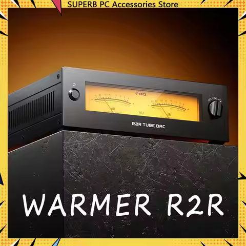 FiiO WARMER R2R Tube DAC/Amp, Fully Balanced 24Bit R2R Architecture, USB/Optical/Coaxial Inputs, JJ 