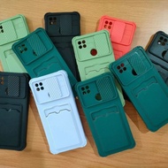 Samsung A22 4G A52 4G/5G A72 4G/5G softcase sliding color plus slot card case sliding plus card slot