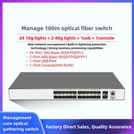 Mega Switch 24-Port 10G Light 2 Pcs 40G Light 1USB Port Network Managed Core Phototherapy Gathering 