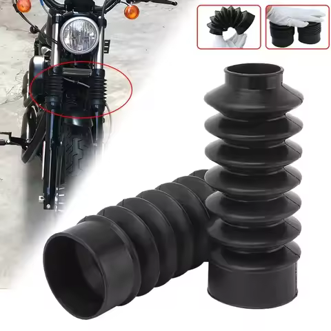 39mm Motorcycle Rubber Front Long Fork Boots Gators Covers Protection For Harley Dyna FXD Sportster 