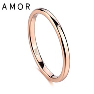 AMOR 2mm Tungsten Ring for Women Rose Goldd Polished Engagement  Wedding Bands Size 4-12