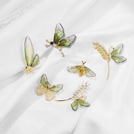 2025 Luxus ringan bergaya retro High-end Exquisite Dragonfly Butterfly Brooch Luxurious Niche Suit W