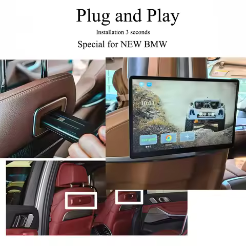 Car TV Screen Rear Seat Entertainment For 2024 2025 2026 BMW 5 Series 525i 530i Android 13.0 OS Head