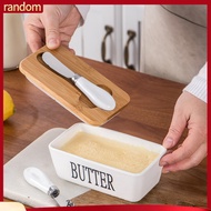 RAN  Lead-free Butter Container Handcrafted Ceramic Butter Dish with Lid and Knife Set Stylish Butter Keeper for Kitchen Countertop Easy to Clean Butter for Southeast