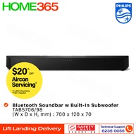 (PRE-ORDER) Philips Bluetooth Soundbar Speaker with Built-In Subwoofer TAB5706/98