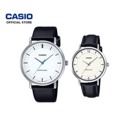 Casio General Couple Watch MTP-VT04L-7E & LTP-VT04L-7A2 Black Leather Band