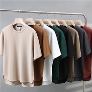 Men's Ice Silk Summer Quality Plain T-shirt and Shorts Quick Dry Loose Sports Set Comfort Home Suit 
