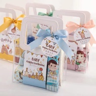 Kindergarten Birthday Goodie Gift Bag Transparent Handheld Empty Box for Childrens Day Kids Snacks Christmas Gift Bag