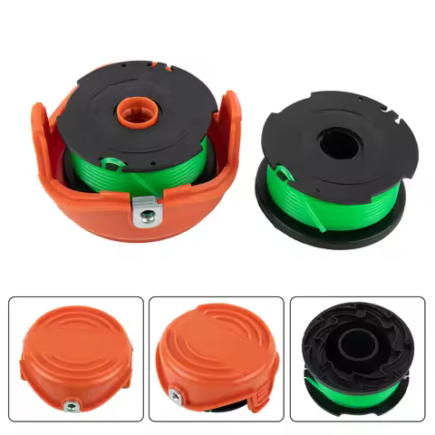 6 Pack Trimmer Spool Line And Cap For Black And Decker GL7033 GL8033 GL9035 A6482 String Trimmer Rep