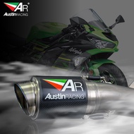 Austin Racing ท่อไอเสียสำหรับ KAWASAKI ZX636/ZX6R DE-CAT GP2R BLACK TIP WITH CARBON CAN