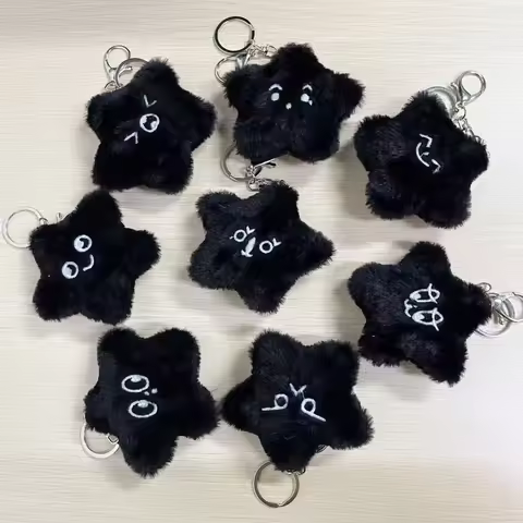 MARK DoYoung HAECHAN TAEYONG Keychain Black Luminous Pentagonal Heart Shaped Plush Pendant Suitable 