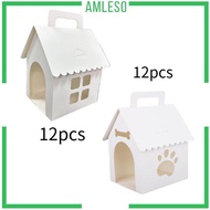 [Amleso] 12 Pieces Gift Boxes Treat Boxes Paper Boxes Favor Boxes Durable Cardstock Handle Creative 