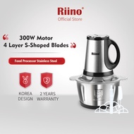 Riino 2L Electric Blender Stainless Steel Food Processor Glass Food Chopper Mixer FREE 3 Accessories