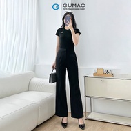 Quần tây nữ ống loe kiểu gài khuy có ủi ly vải silk len cao cấp dày dặn thời trang GUMAC LQF0111 - L