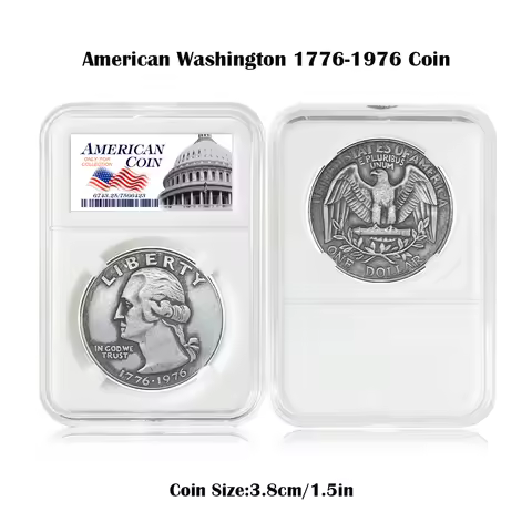 U.S. 200th Anniversary Commemorative Coin - Display Item with Protective Box, 1-Dollar/25-Cent Repli