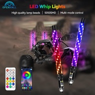 OPENMALL 30cm/1ft Motorcycle Remote Control LED Whip Lights Colorful Flagpole Antenna Whips for UTV 