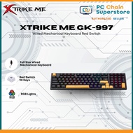 Xtrike Me GK-997 Full Size Wired Mechanical Keyboard (Black) - Red Switch / RGB