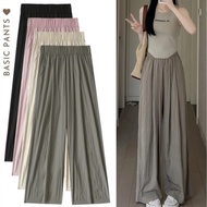 [Combo 2 quần] Quần Ống Rộng Chất Đũi Cạp Chun Lưng Cao dài 100-104cm phong cách nhật bản Lên Dáng S