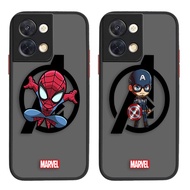 Matte Mobile Phone Cover Skin Feel Shockproof Phone Case Marvel Charactor Spiderman Captain America For OPPO Reno Z 2 3 4 5 F SE Pro 5G Reno 5 Pro Plus 6 7 8 Z Pro Plus 4G 5G