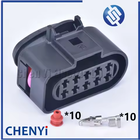 10 Pin 3.5mm Auto waterproof connector 1J0973735 Auto Temp Sensor Plug Deflation Valve Halogen headl