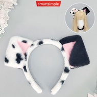 SMARTSIMPLE Cute Plush Ear Hairbands for Dalmatian Dogs Spa Headband Realistic Animal Ears Comic Con