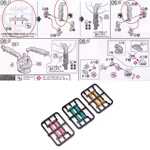 For RG 1/144 Scale Unicorn Arm Frame Enhanced Parts B8 B9 Replacement Modeler Hobby DIY Accessories