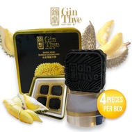 Gin Thye Snowskin Mooncake - Durian Red Prawn (Charcoal Black) 4 PCS - Frozen
