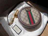 Gucci bag Ophidia 老花圓餅包附塵袋、鏈帶長度調節扣