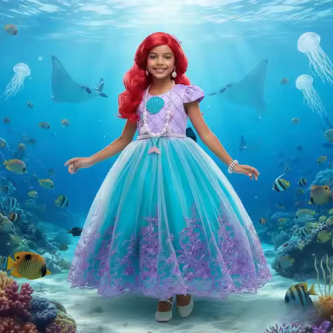 Princess Costume for Girls Little Mermaid Costume Ariel Dress Princess Princess Ariel Dress Birthday