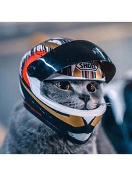 Un casco de moto para gato, casco de motocicleta para mascotas para gatos y perros pequeños, gorro de moto mini y fresco para la seguridad