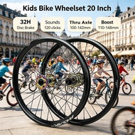 Pasak Kids Mountain Bike Wheelset 20 Inch 32 Holes Disc Brake Sounds 120 Clicks 12s Hub Driver Boost