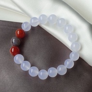 Hetian White Jade and Red Vein Agate with Botswana Agate Bracelet [723]