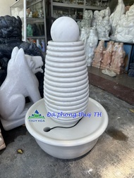 Thạch Thủy Bình phong thủy đá trắng sữa trang trí nhà sân vườn hồ cá - Cao 60cm