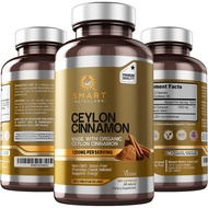 Organic Ceylon Cinnamon Supplement 1200mg per Serving, 180 Vegan Capsules, 100% Pure, True Ceylon Ci